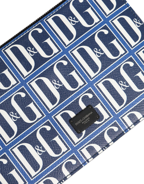Dolce & Gabbana Blue White Leather D&G Logo Plaque Crossbody Borse Bag